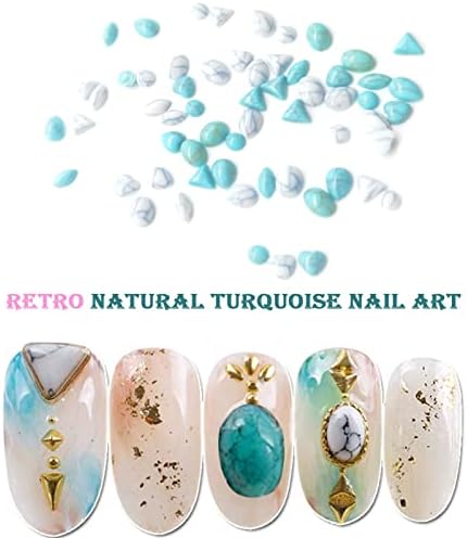 60 парчиња тиркизни нокти привлечни 3Д додатоци за уметност за нокти Западни материјали за уметност за маникир за занаетчиски занаетчиски