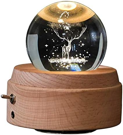 Lkyboa Light Provicting LED 3D Music Box Music Box Music Box осветлена ротирачка елен
