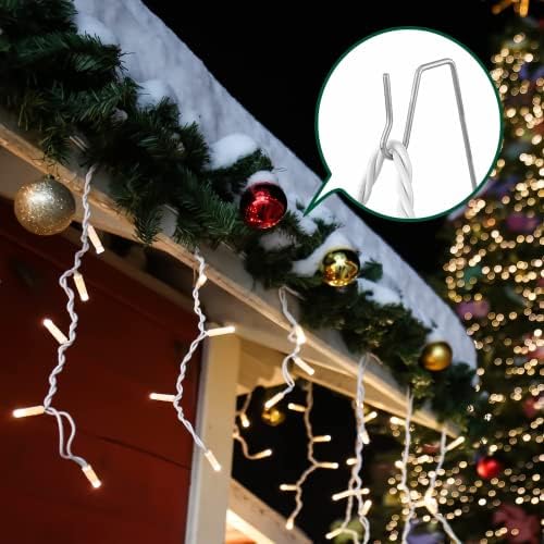 Метални куки со метални олуци за Божиќни светла, надворешни светла закачалки за олуци за олук чувари мрежа лисја филтри за ќерамиди, огради,