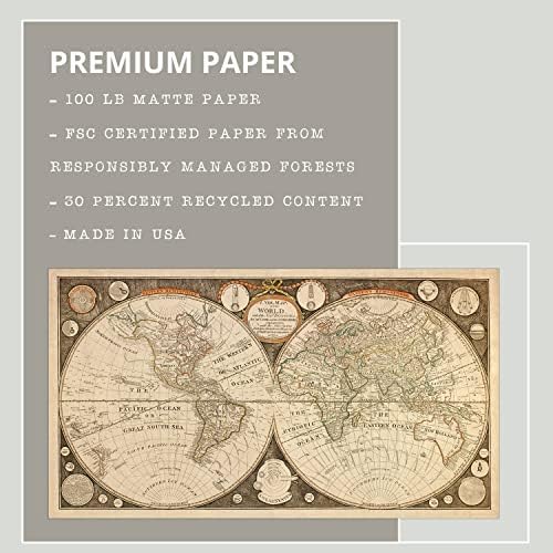 Декали Дизајн Капетан Кук 1799 Гроздобер Светски постер за мапи | Рустикална мапа на светот | Декорации за стариот свет за дома во Браун