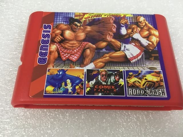 196 во 1 касета за игри 16 битни картички за игра за игра за Sega Mega Drive за Sega Geneis 9 игри може да заштеди батерија-црвена