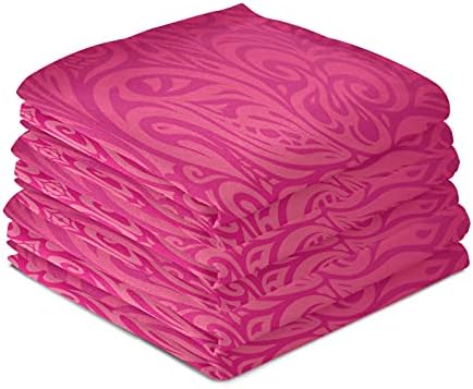 Алаза црвена цветна топла розова мандала декоративна кујна крпи за кујнски садови 1 парче, меки и апсорбирачки кујнски рачни крпи