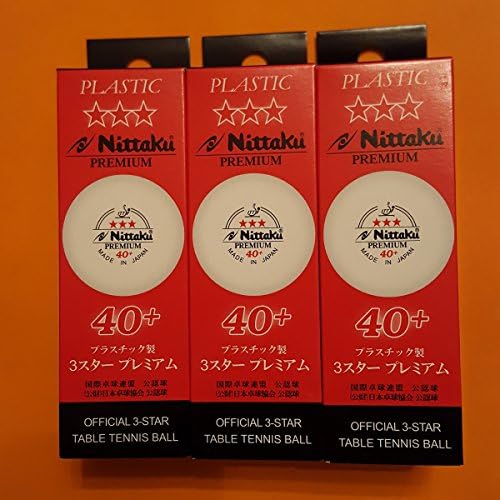 Nittaku Premium 3 Star ITTF 40+ Тениски топки за пластична маса, 30 топки