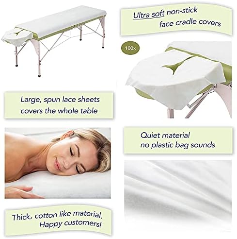 ZFAZF за масажа за масажа за масажа 100 парчиња бели големи ламинирани неткаени ткаенини спа-кревет покритие на масло-водоотпорен масажа