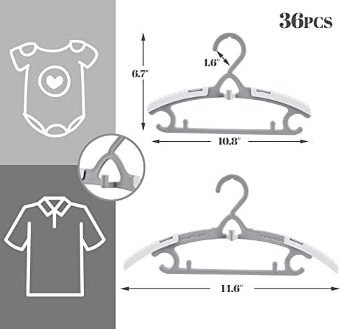 Houísm 36pack бебешки расадници за закачалки, 11 -15 проширување на перална за перална за новороденчиња за деца за растење за