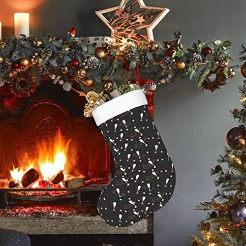 Аугенски Божиќни чорапи Гилтер Црвено вино стакло двострано камин што виси чорапи