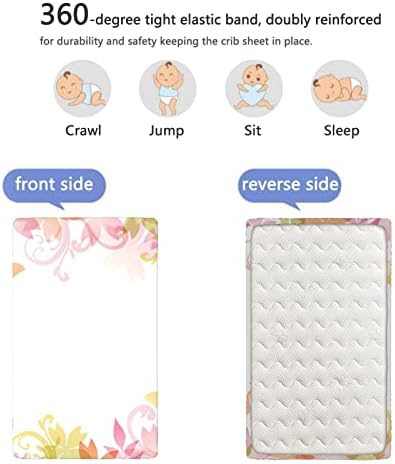 Пастел тематски вграден креветче за креветчиња, стандарден сад за душек за креветчиња, меки дете за деца, вградени чаршафи за креветчиња