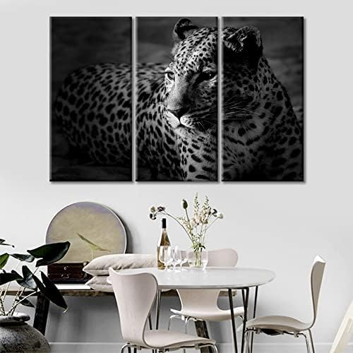 Тумово платно сликарство wallидна уметност леопард платно печати црно -бели животни диви животни фотографии слики уметнички дела