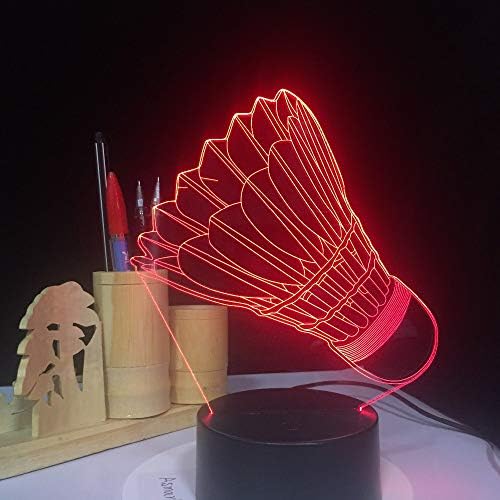 LLWWRR1 БАДМИНТОН 3D Ноќно Светло USB 7 Бои Менување На Led Светилка За Маса Детска Спална Соба Осветлување За Спиење Роденденски