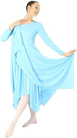 Danzcue женски славење на дух со долги ракави танцувачки фустан