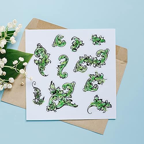 Гроздобер цвет чисти марки за картички за правење цвеќиња марки долги чипка цвеќиња гумени марки транспарентни силиконски марки за DIY сноп