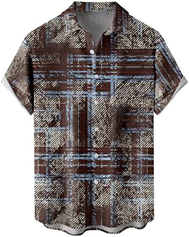 Xiloccer Најдобри мажи печатени хавајски кошули со кратки ракави копче надолу кошули со кошули за плажа за маж празно маички кошули салата за