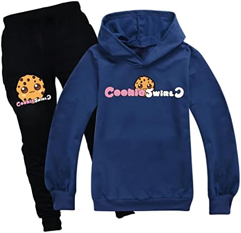 Potekoo Kids Cookie Swirl C џемпери есен зимски обични лесни облеки облеки во широки слатки слатки тренери
