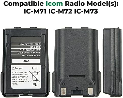 Винејуан 7.4 V 1900mah ИКОМ БП-245H БП-245N Ли-јонска Батерија За Иком ИЦ-М71 ИЦ-М72 Иц-М73 Двонасочна VHF Радија Замена На Батеријата
