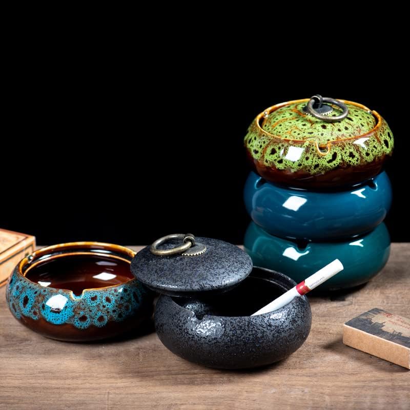 Елен керамички пепелник нордиски модерна креативна печка за промена на печка Процес на дневна соба Декорација против летање пепел од пепел со