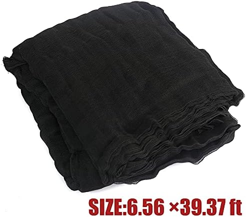 Sutomlo Halloween гаден крпа, 472 x 79inches црна ткаенина за украси за Ноќта на вештерките, плашлив украс за ткаенини за отворен двор