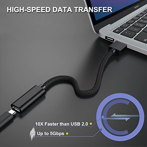 BaseSailor USB Cенски до USB 3.0 Адаптер за машки кабел 3.3ft 2pack, 5Gbps Gen 1 Type A конектор за Magsafe Charger, iPad 8th 9th 10 -ти