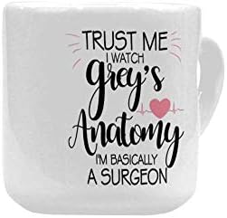 SCSF Верувај Ми Гледам Анатомија Во Основа Сум Хирург Шолја За Кафе Во Облик На Срце Керамички Чаши-Чаша За Чај, Смешна Кригла, Кригла