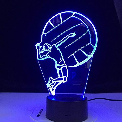 Одбојка Играње 3Д ламба USB LED LED допир илузија Десктоп Табела за ламба 3D ноќ УСБ -биро Клуб Клуб за подароци за подароци Бар