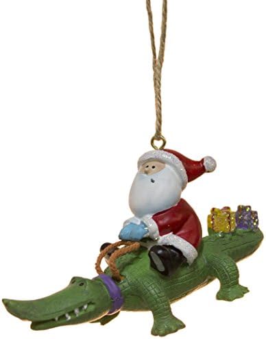 Кејп Шор Дедо Мраз јава алигатор гататор со подароци за украс за украси за елка