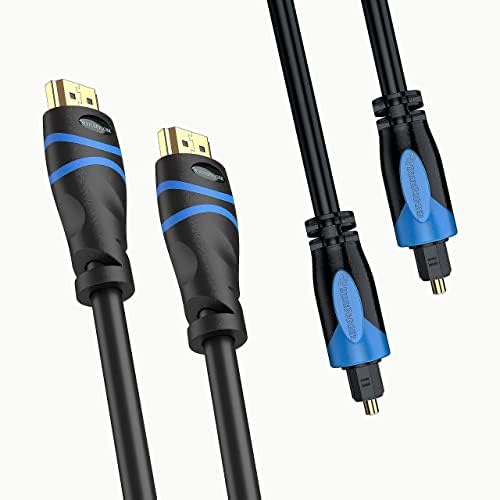 Bluerigger 4K HDMI кабел со кабел Toslink - Дигитален оптички аудио кабел