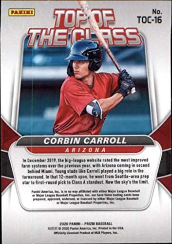 2020 година Panini Prizm Врвот на класата 16 Корбин Керол Аризона Дијамандбекс Бејзбол Трговска картичка