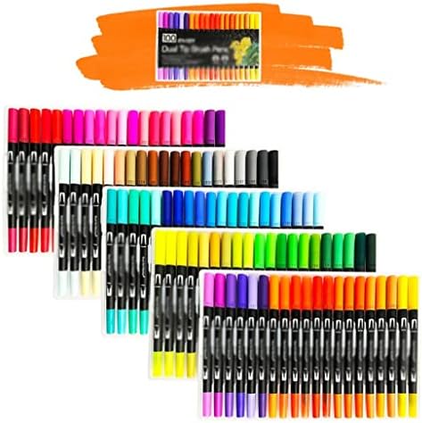 Волтута 100/120 бои акварел пенкала поставени двојни совети за четка за четка за цртање на сликање калиграфија за уметност во боја
