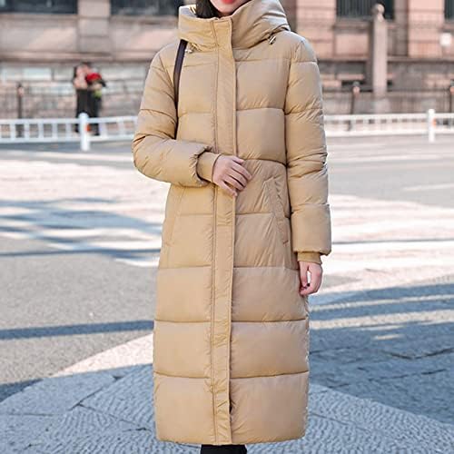 Kulyvon женски задебелена јакна долга зимска палто со качулка живот добар качулка