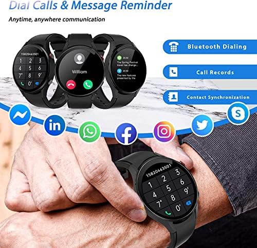 Bluenext Smart Watch за Мажи 1.32 HD Паметен Часовник со 70 Спортски Режими SNS Известување Фитнес Тракер Часовник Монитор На Отчукувањата