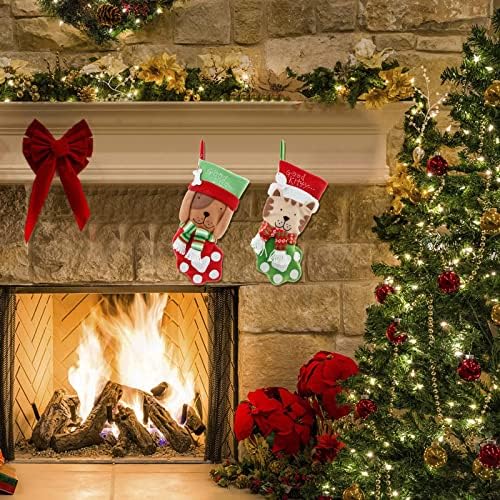 Божиќни чорапи крпа Божиќна чорапска торба и Божиќ што висат чорапи за украсување на забави и Божиќен црвен филм Црвен сет