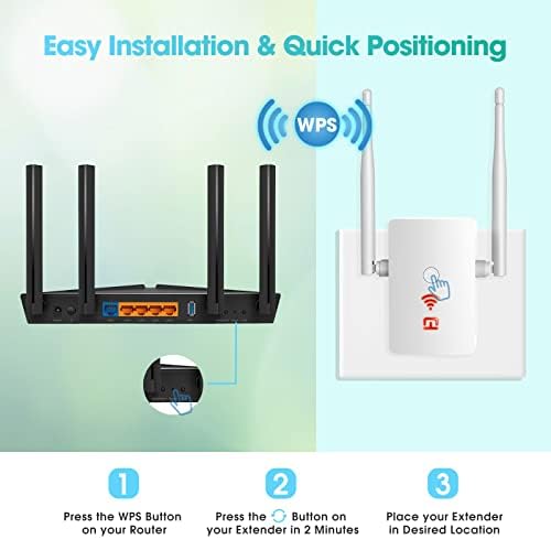 WiFi Extenders Booster Signal за дома - покриеност до 3.000 qq.ft. и 32 уреди со двоен опсег, повторувач на опсег на WiFi,