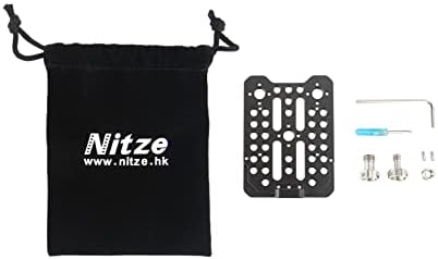 Плоча за монтирање на мултифункционално сирење NITZE со завртка од 1/4 завртка, 3/8 и одвојливи иглички за лоцирање за плочата за батерии за
