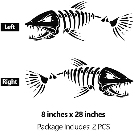 Декларации за риби од риба со бродови - Налепници за риболов на коски од ајкула, графички додатоци за кајак кајак автомобил SUV,