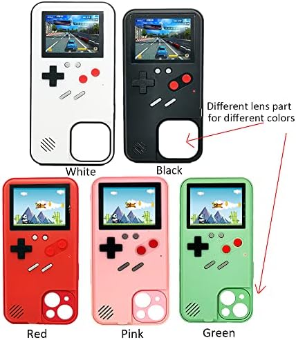 Caseboy Case за iPhone 12 Gaming Case Display и 36 вградени ретро игри, случајна конзола за игра за мажи и жени за iPhone 12 бело