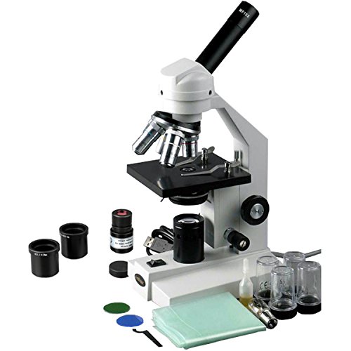 Amscope M500C-E 40X-2500X Напредна биологија Наука Студентска соединение микроскоп + USB дигитална камера