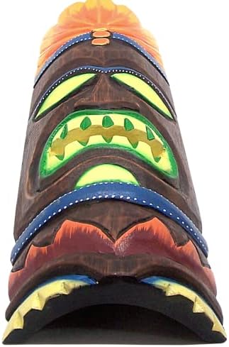 Рачно изработен хавајски стил дрвени тики маски, wallиден декор, сет од 3 избрани дизајни, 19,75 инчи