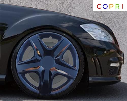 Копри сет од покривка од 4 тркала од 15 инчи црни Hubcap Snap-on Fit Opel/vauxhall