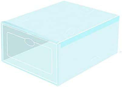 Кутија за чевли Huksxz, стабилна чиста пластична кутија за чевли, капка предна кутија за чевли со чиста врата, кутија за складирање на