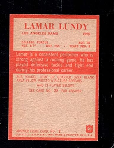 1965 година Филаделфија 90 Ламар Лунди Екмт Ла Рамс убаво центрирана