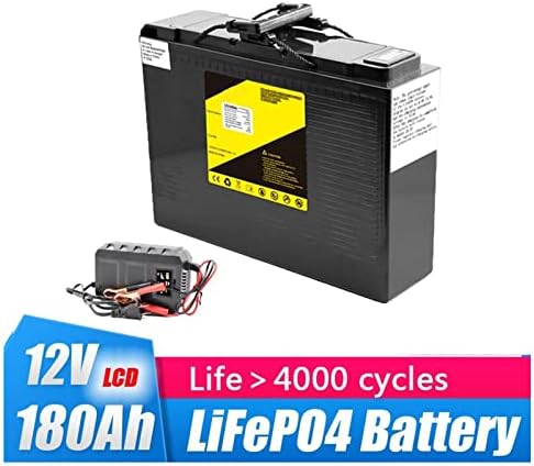 LIFEPO4 Батерија 12V 180AH Полнење на LifePo4 литиум железо фосфат батерија со 4000+ пати циклуси и 200a BMS со совршен за