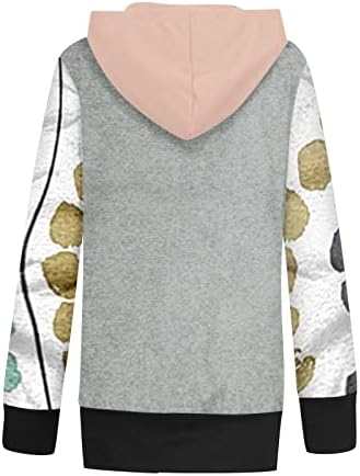 Women'sенска зимска облека 2023 година со качулка во боја на патент, печатена џемпер на половината, врвови на јакната на врвовите на женските