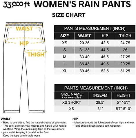 33.000 метри женски панталони за дожд, лесен водоотпорен дожд над панталони, ветровидни панталони за пешачење за отворено, риболов, дождлив