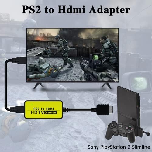 Адаптер за Hisewen PS2 HDMI, PS2 HDMI кабел за Sony PlayStation 2 Slimline со HD Link Cable