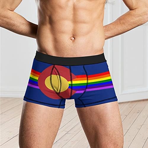 Колорадо ЛГБТ знаме за машки боксер кратки меки удобни долна облека за дишење на долна облека