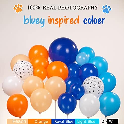 Сина портокалова балон балон Гарланд лак комплет 150 парчиња кралска сина праска печата и starburst diy коска долги балони за деца роденденски