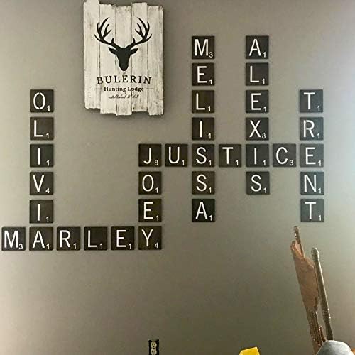 26 пакувања 4x4 инчи Scrabble плочки матрици букви со азбука матрици, образец за декорација на мебел DIY проекти како дрво, ткаенина,