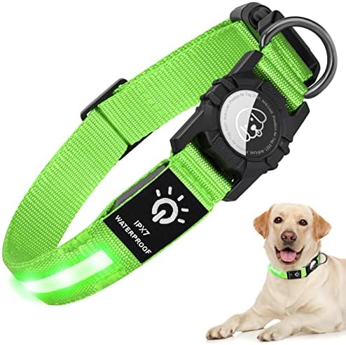 Tagme LED LED воздушна ознака јака за кучиња, полнење водоотпорни светлосни јаки од кучиња, прилагодлива ноќна безбедност блескава јака