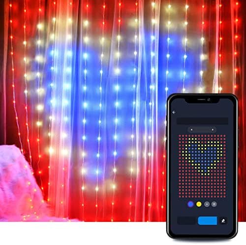 16 милиони бои LED прозорец за самовила за самовила Апликација за контрола на апликација сопствена шема за текстуална завеса светла музика
