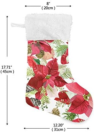 Алаза Божиќни чорапи Божиќни зимски цвеќиња Класични персонализирани големи декорации за порибување за семејни празнични сезони за забави Декор