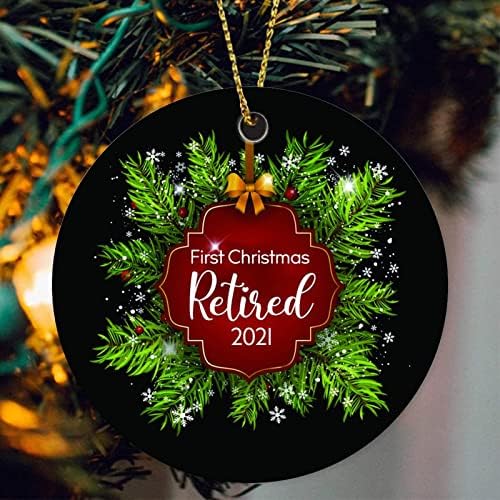 FODUODUO 2021 Прв Божиќ пензиониран украс, нераскинлив декоративен Божиќен украс 3 парчиња Божиќ за Божиќ за домашно украсување Двојка